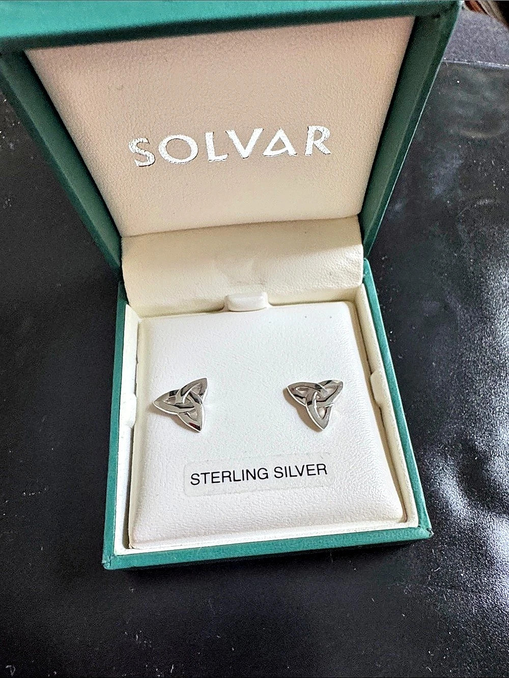 NWT Solvar Sterling Silver Trinity Knot Stud Earrings